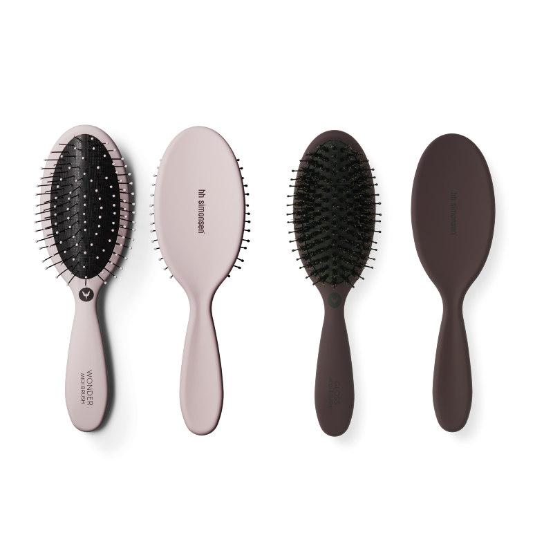 HH Simonsen Midi Wonder & Gloss Brush – Huckleberry – produktbillede af børstesættet